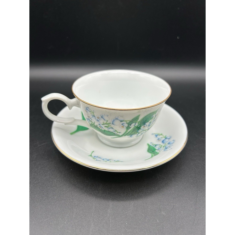 VTG Avon Blossoms Of The Month Porcelain Teacup & Saucer May Lily Of The Valley